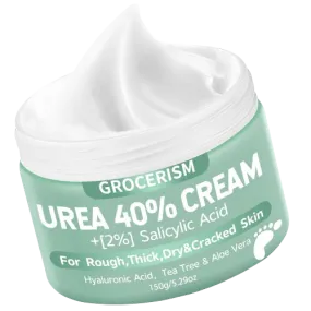 40% Urea Deep Moisturizing Cream 150g - Premium Callus Remover, Foot, Hand & Body Lotion with Hyaluronic Acid, Tea Tree & Aloe Vera for Soft Skin