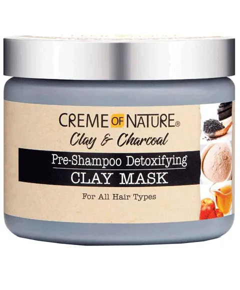 Creme Of Nature Clay And Charcoal Pre Shampoo Detoxifying Clay Mask