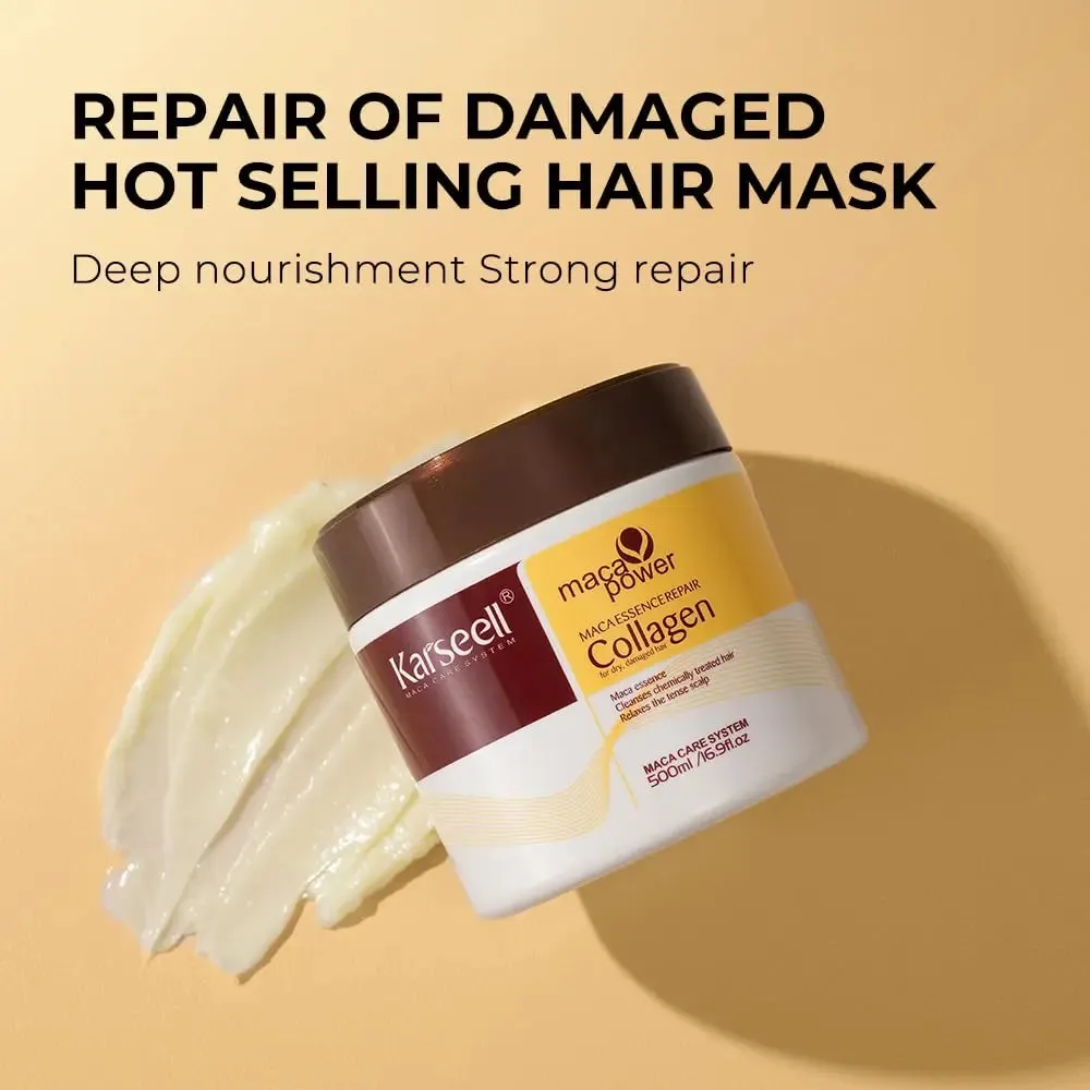 KARSEELL Maca Essence Power Collagen Hair Mask 500 ML & Argan Oil 50 ML Repair Set