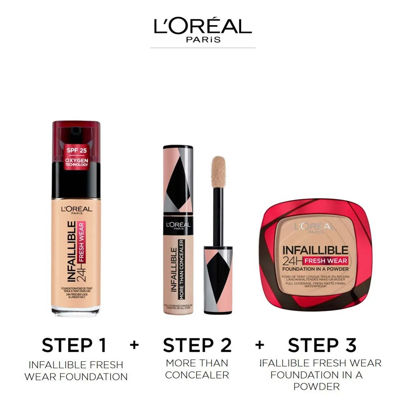 L’Oréal Paris Infaillible Up to 24H Fresh Wear Foundation in a Powder- Waterproof, Heatproof, Sweatproof