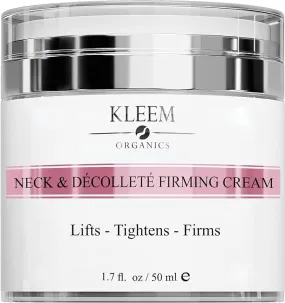 Neck Firming Cream with Peptides, Neck Cream, Anti Wrinkle Cream, Double Chin Reducer Cream, Skin Tightening and Crepe Skin Repair Cream - 1.7 Oz