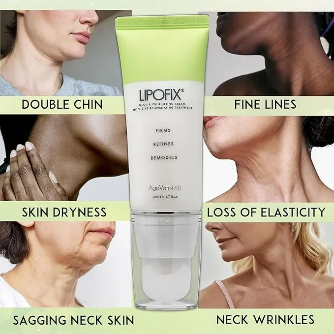 Neck Moisturizing Double Chin Intensive Cream for Sagging Skin. LIPOFIX