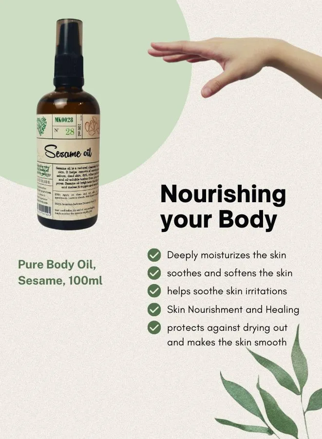 Pure Sesame Oil - 100% Natural Oil, 100 ml