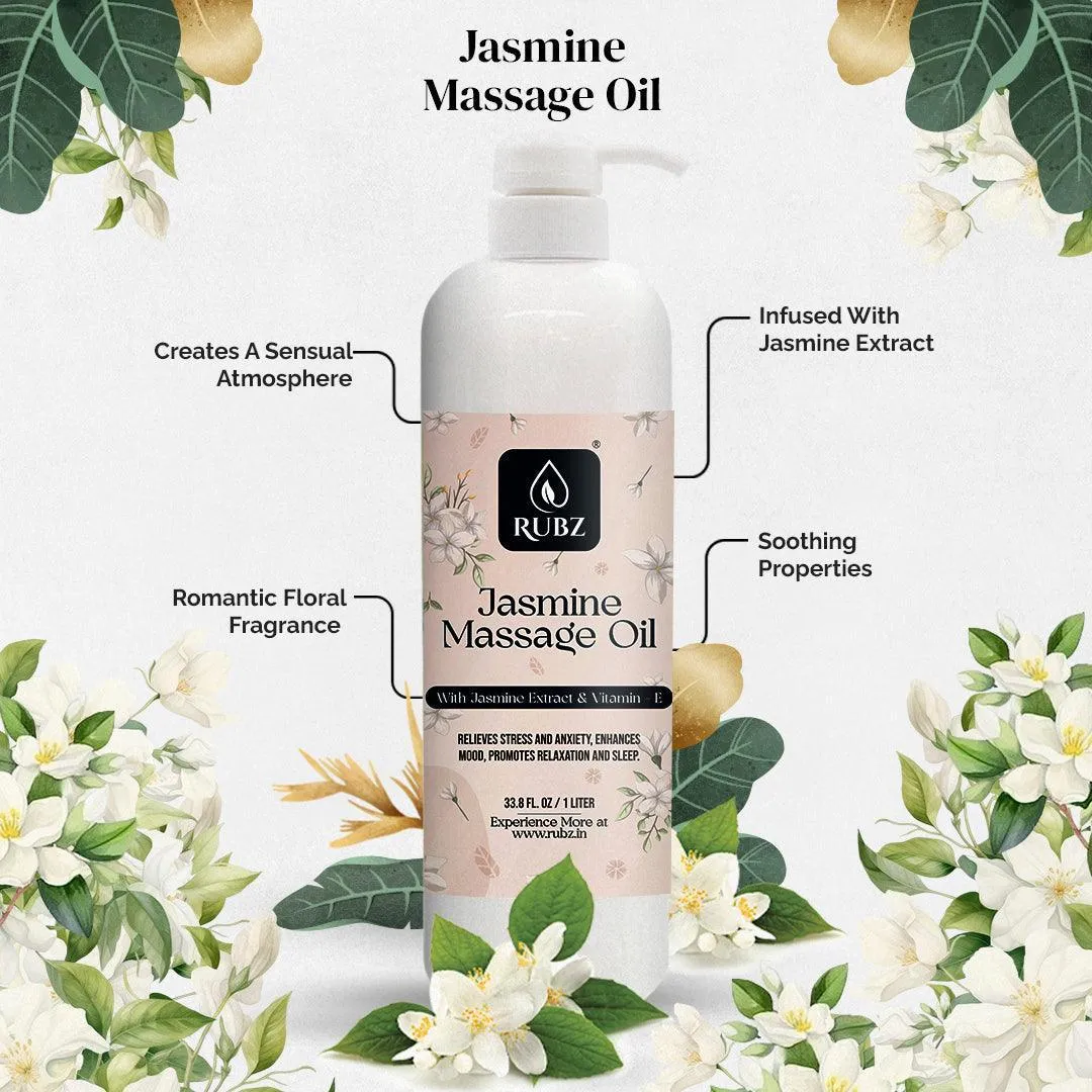 Rubz Jasmine Massage Oil | Moisturizing & Nourishing Body Massage Oil for Men & Women | Best for Aromatherapy & Full Body Spa | 5 Litre