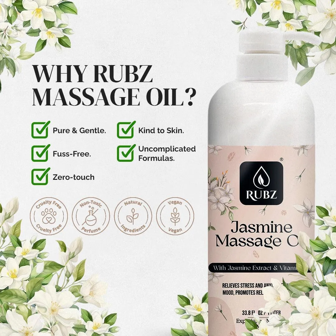 Rubz Jasmine Massage Oil | Moisturizing & Nourishing Body Massage Oil for Men & Women | Best for Aromatherapy & Full Body Spa | 5 Litre