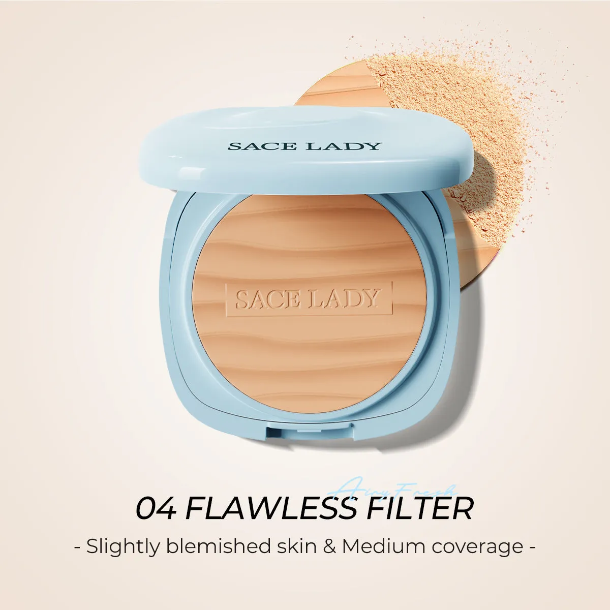 SACE LADY Oil Control Pressed Powder – Ultra-Fine, Blurring Matte Finish, Long-Lasting & Lightweight
