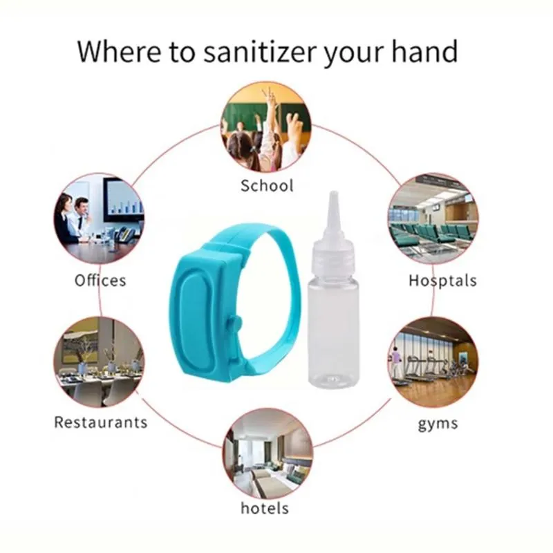 Silicone Bracelet Wristband Sanitiser Disinfectant Gel Dispenser
